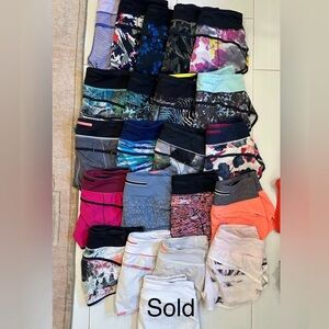22 lululemon speed up low rise shorts in 2.5” length.